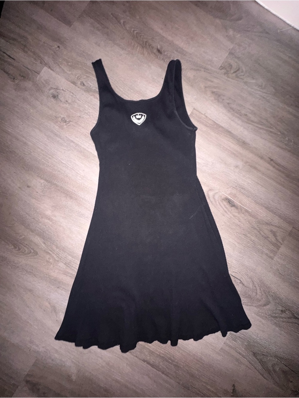 Black Scoop Neck Knit Dress